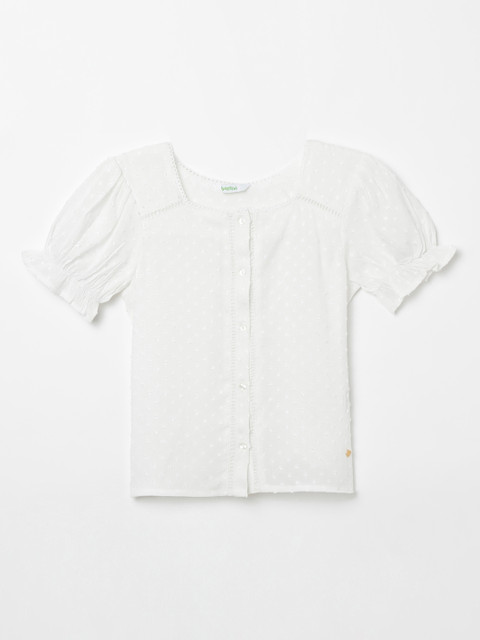 

Bossini Girls White Self Design Top
