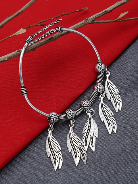 

ZeroKaata Oxidized Silver-Plated Handcrafted Charm Bracelet