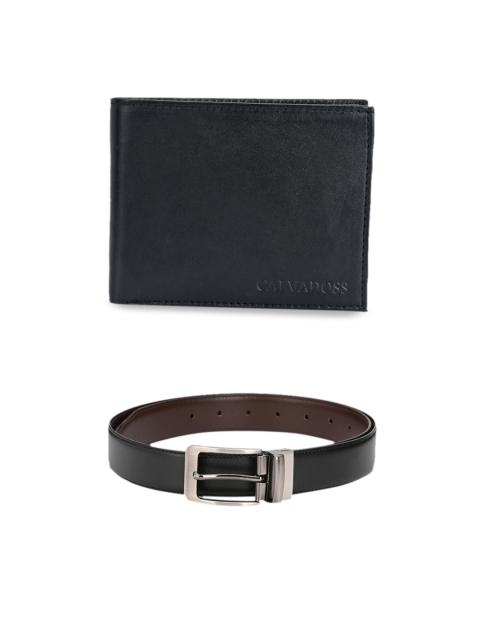 

Calvadoss Men Black & Brown Premium Belt and Wallet Gift Set