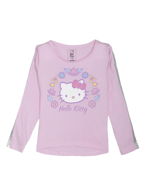 

Kids Ville Girls Pink Hello Kitty Printed Round Neck T-shirt