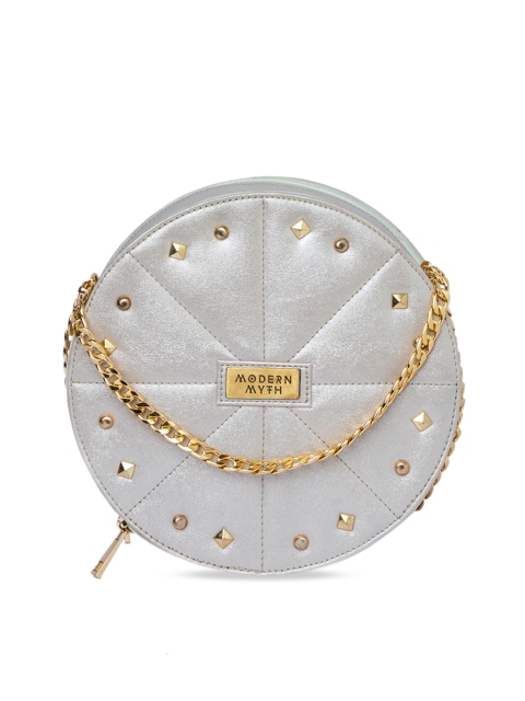 

MODERN MYTH Silver-Toned Embellished Sling Bag