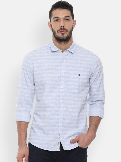 

Louis Philippe Jeans Men Blue Slim Fit Striped Casual Shirt