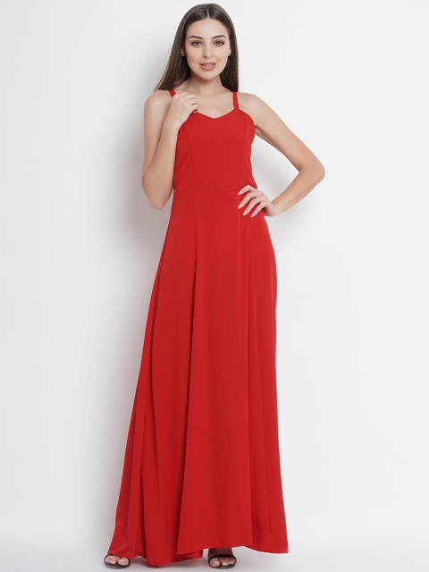 

Lady Stark Women Red Solid Maxi Dress