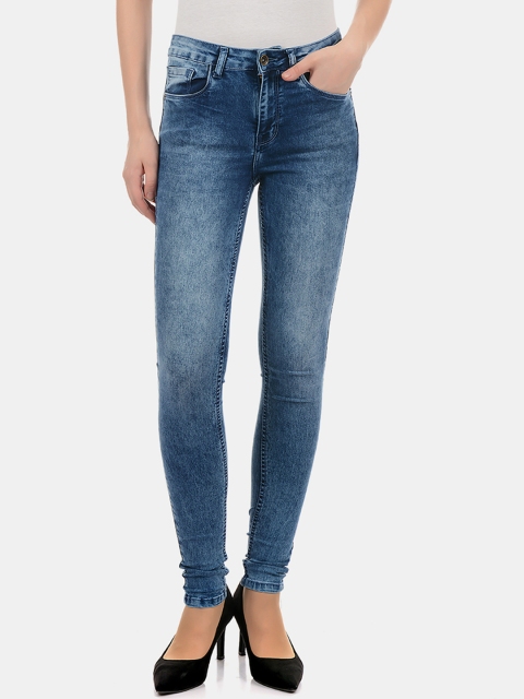 Carrera Women Blue Skinny Fit Mid-Rise Clean Look Stretchable Jeans