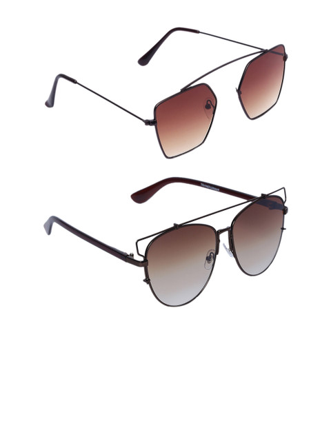 

EPICINK hob Unisex Set of 2 Aviator Sunglasses EPSG-7702501-2255603, Brown