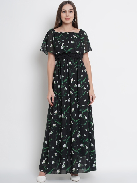 

Lady Stark Women Black & Off-White Printed Maxi Dress