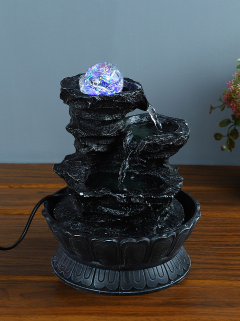 

House Of Accessories Grey Power Operated Water Fountain With Light