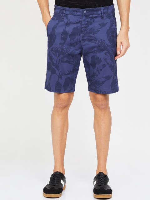 

CODE by Lifestyle Men Navy Blue Printed Regular Fit Regular Shorts
