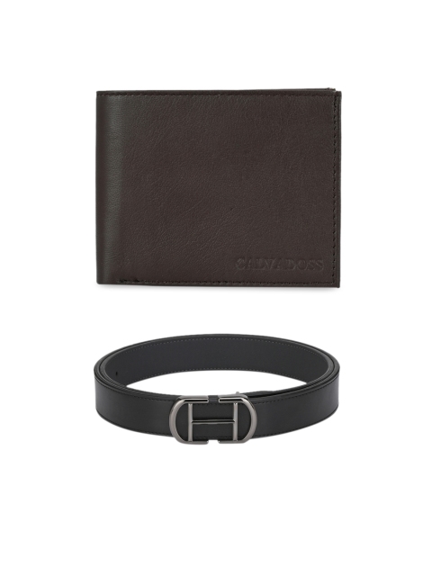

Calvadoss Men Leather Premium Belt & Wallet Gift Set, Brown