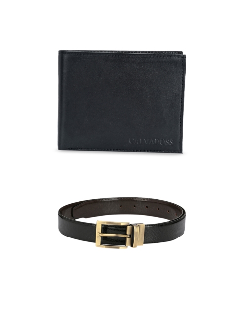 

Calvadoss Men Black & Brown Premium Belt and Wallet Gift Set