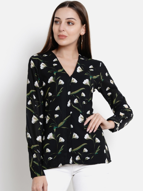 

Lady Stark Women Black & Off-White Printed Shirt Style Top