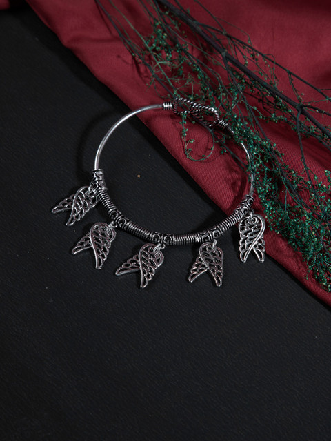 

ZeroKaata Oxidized Silver-Plated Handcrafted Charm Bracelet