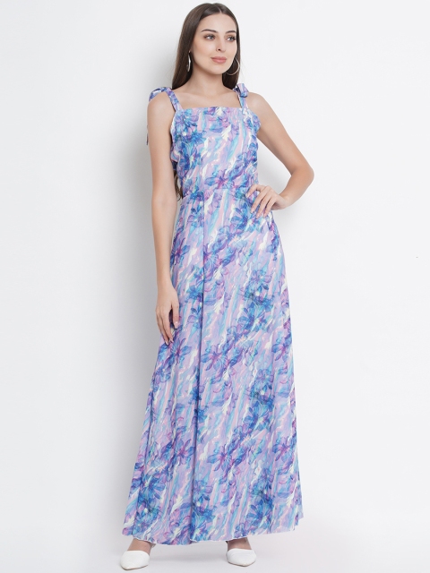 

Lady Stark Women Blue Printed Maxi Dress