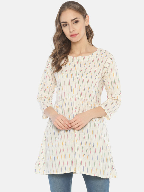 

Resha Women Off White Printed A-Line Kurti