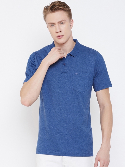 

NEVA Men Blue Solid Polo Collar T-shirt