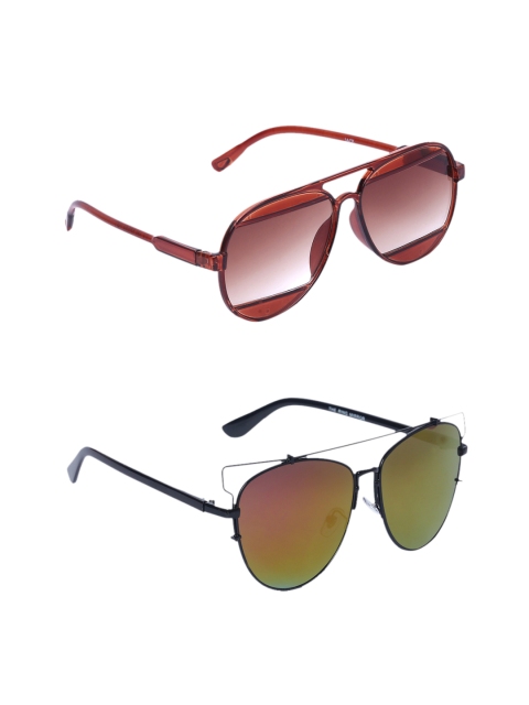 

EPICINK hob Unisex Pack Of 2 Sunglasses EPSG-7702406-VO2602, Brown