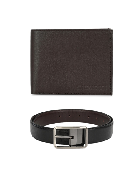 

Calvadoss Men Black & Brown Premium Belt & Wallet Accessory Gift Set