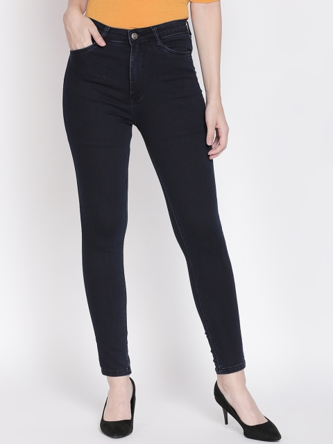 

fungus Women Navy Blue Slim Fit High-Rise Clean Look Stretchable Jeans