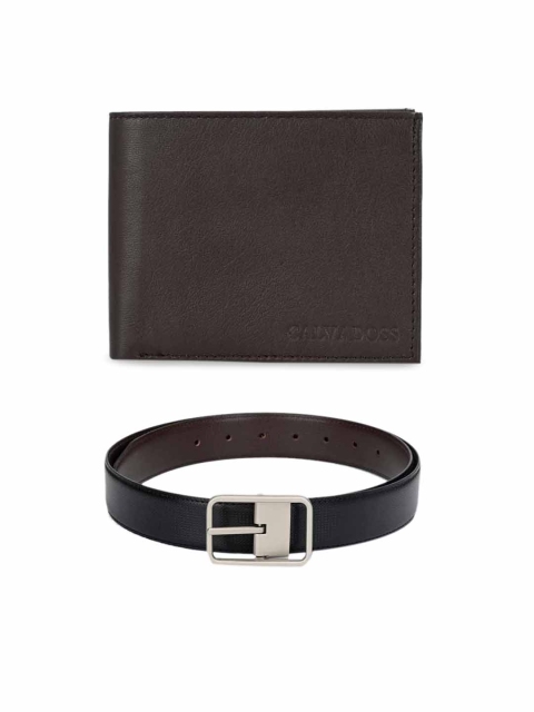 

Calvadoss Men Black & Brown Premium Belt and Wallet Gift Set