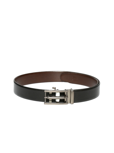 

CRUSSET Men Black Textured Leather Belt
