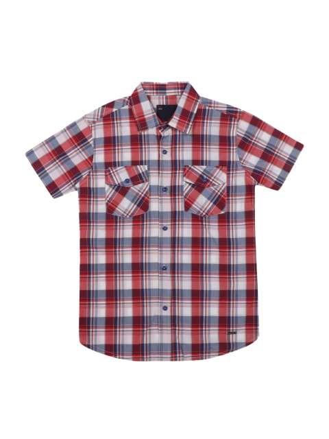 

Lil Tomatoes Boys Maroon Regular Fit Checked Casual Shirt