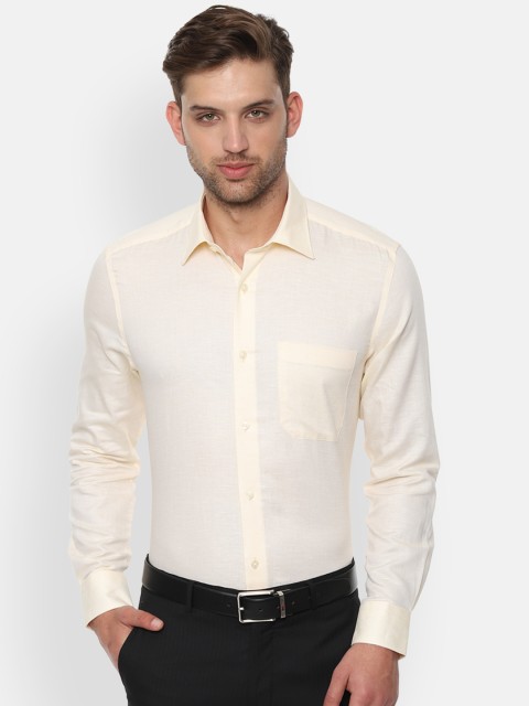 

Louis Philippe Men Yellow Regular Fit Solid Formal Shirt