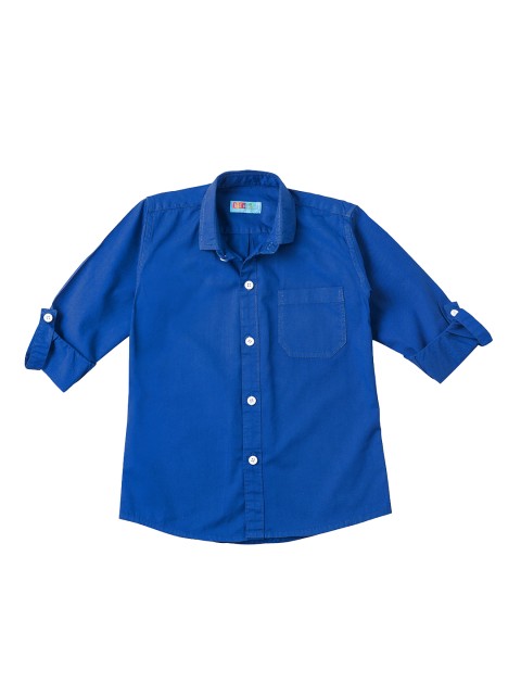 

Kid Studio Boys Blue Comfort Regular Fit Solid Casual Shirt
