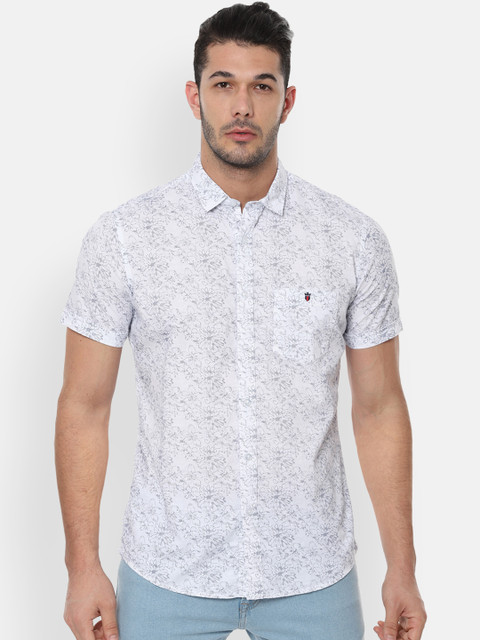 

Louis Philippe Jeans Men White & Black Slim Fit Printed Casual Shirt