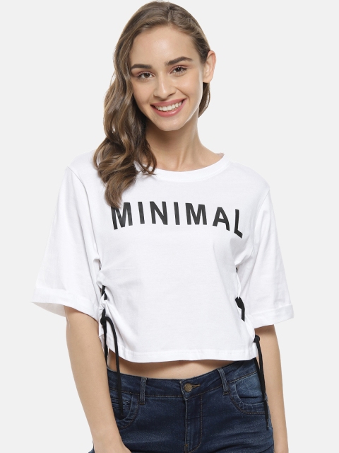 

Campus Sutra Women White Printed Top