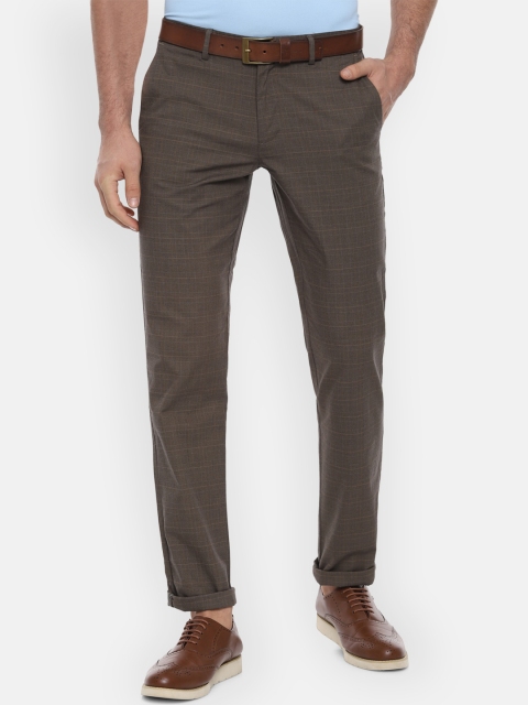 

Louis Philippe Sport Men Brown Slim Fit Checked Formal Trousers