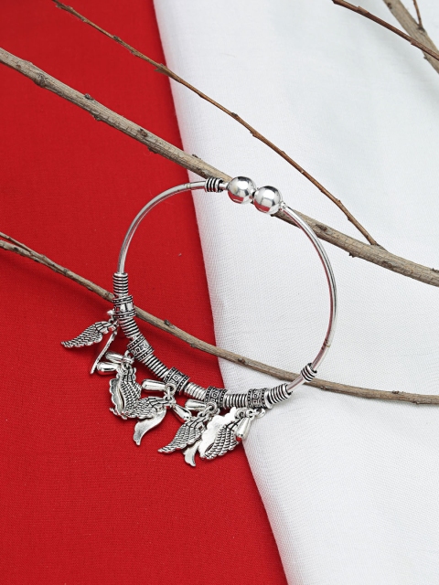 

ZeroKaata Silver-Plated Oxidised Charm Bracelet