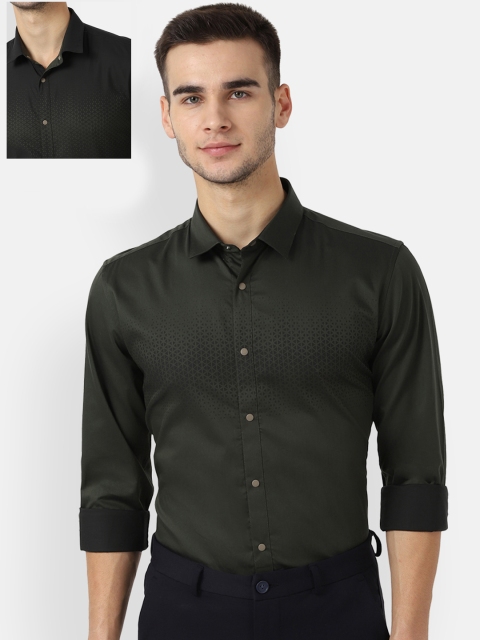 

Louis Philippe Sport Men Olive Green Slim Fit Reversible Printed Casual Shirt