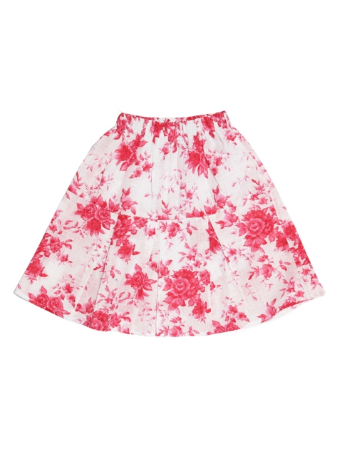 

SWEET ANGEL Girls White & Pink Printed A-line Skirt