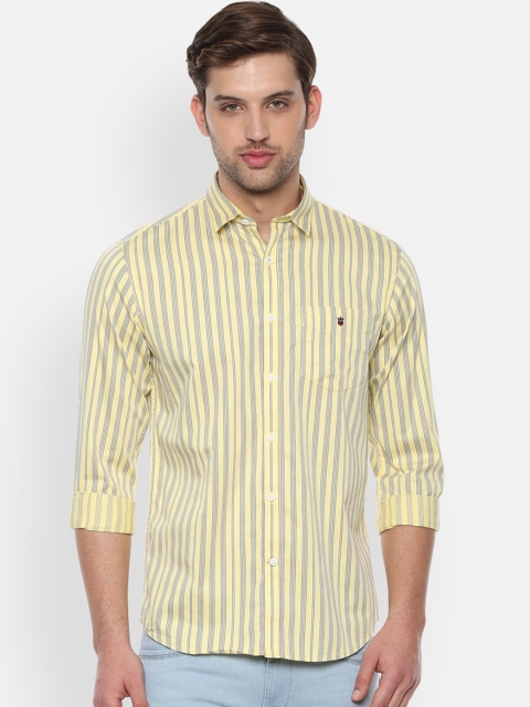 

Louis Philippe Sport Men Yellow & Blue Slim Fit Striped Casual Shirt