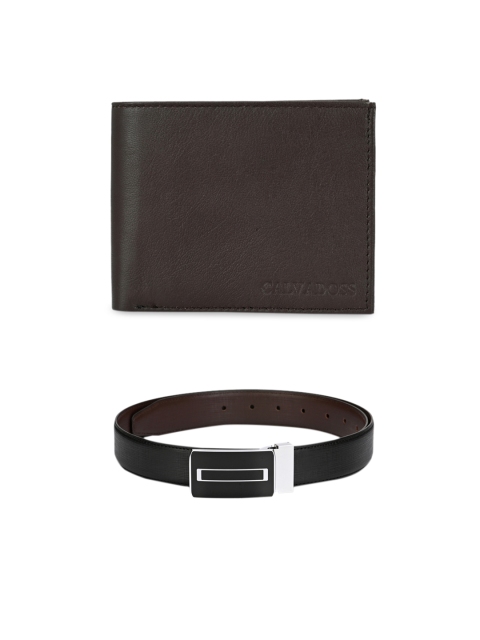 

Calvadoss Men Black & Brown Accessory Gift Set