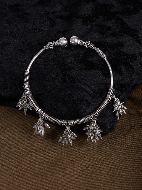 

ZeroKaata Women German Silver Silver-Plated Oxidised Charm Bracelet