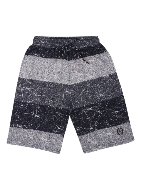 

Lil Tomatoes Boys Black Striped Regular Fit Regular Shorts