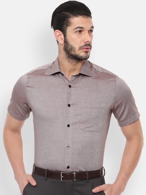 

Louis Philippe Men Brown Regular Fit Solid Formal Shirt