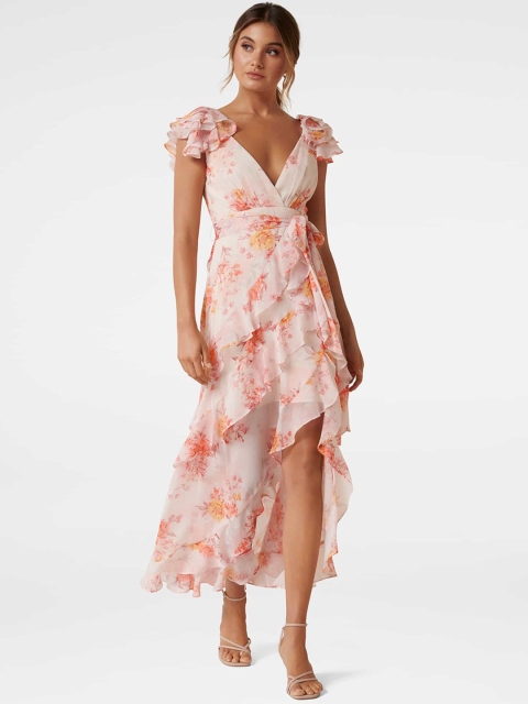 

Forever New Women Off-White Printed Maxi Dress