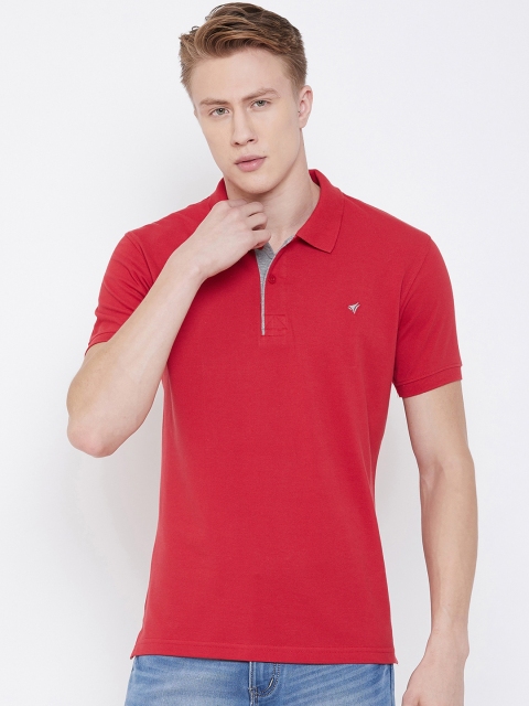 

NEVA Men Red Solid Polo Collar T-shirt