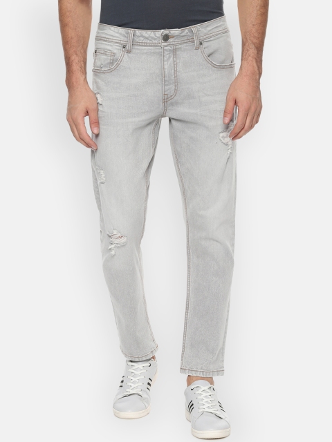 

Louis Philippe Jeans Men Grey Slim Fit Mid-Rise Mildly Distressed Jeans