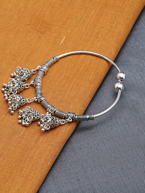 

ZeroKaata Women German Silver Silver-Plated Oxidised Charm Bracelet