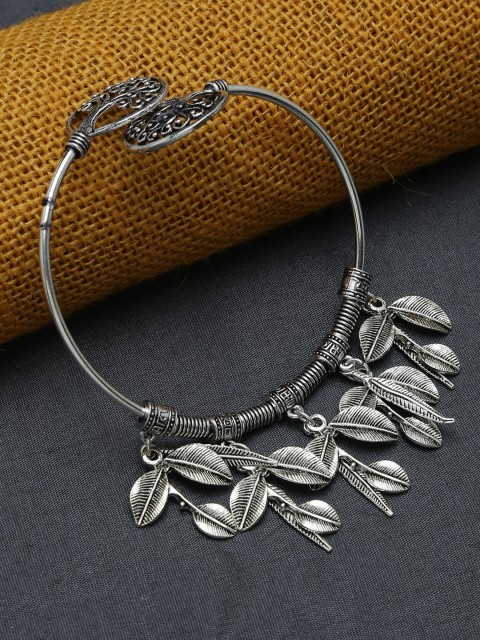 

ZeroKaata Women Silver-Plated Oxidised Charm Bracelet
