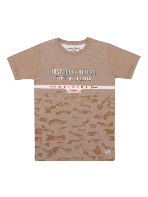 

Lil Tomatoes Boys Brown Printed Round Neck T-shirt
