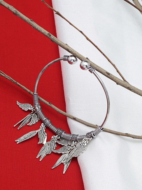 

ZeroKaata Silver-Plated Oxidised Kada Bracelet