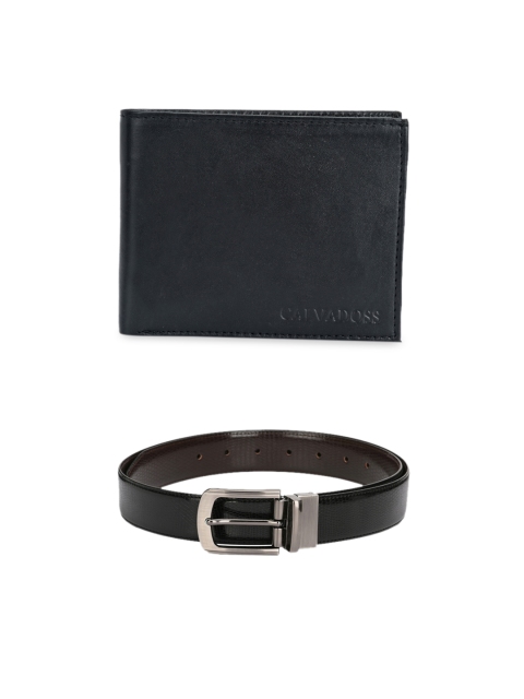 

Calvadoss Men Black Premium Belt and Wallet Gift Set