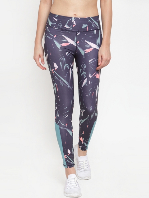 

Boston Club Women Purple & Pink Printed Rapid Dry Tights