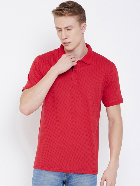

NEVA Men Red Printed Polo Collar T-shirt