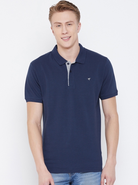 

NEVA Men Blue Solid Polo Collar T-shirt