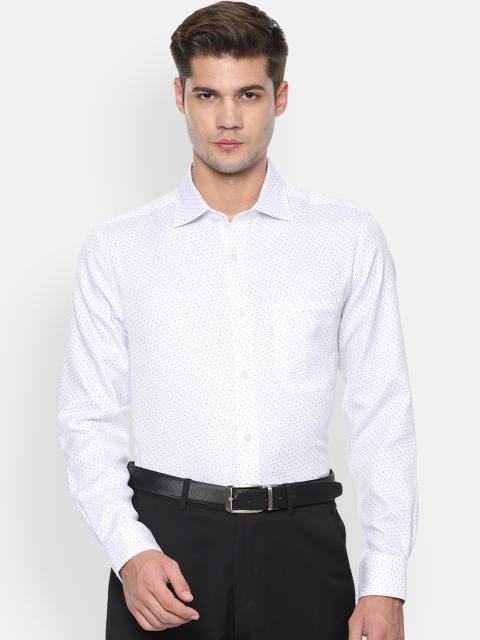 

Louis Philippe Men White Regular Fit Printed Formal Shirt